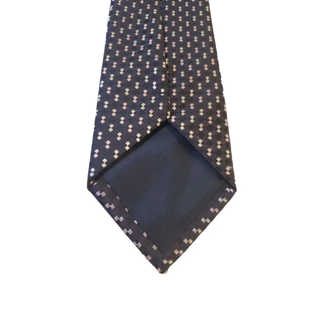 Vitorofolo Men's Neck Black Pink Gray Geometric Design 100% Micro Fiber By Italy
